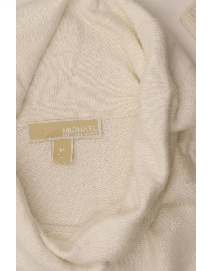 MICHAEL KORS Womens Roll Neck Jumper Sweater UK 14 Medium White Vintage Michael Kors and Second-Hand Michael Kors from Messina Hembry 