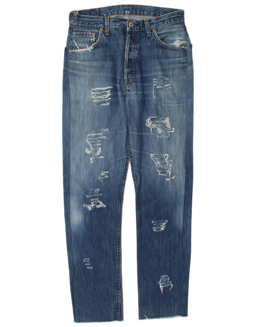 Blugi drepti distressed 501 Levi's pentru femei W34 L30 albastru