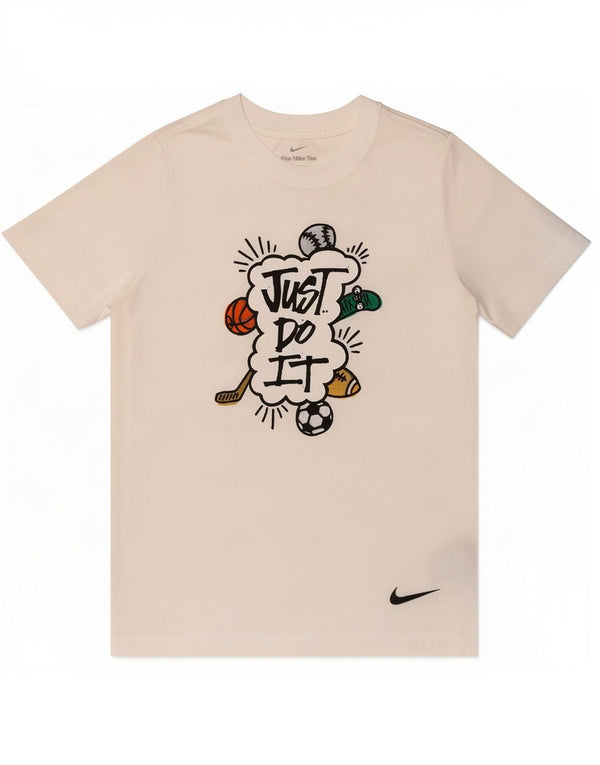 Tricou grafic Nike Dri Fit pentru băieți Top 12-13 ani Poliester alb mare