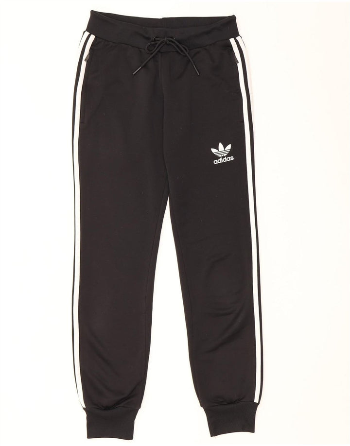 Pantaloni de trening Adidas pentru femei Joggeri UK 8 Poliester negru mic