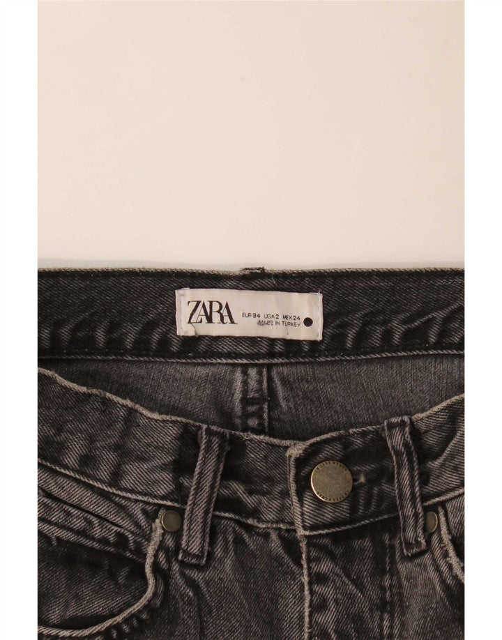 Blugi drepti distressed pentru femei Zara EU 34 2XS W24 L26 gri