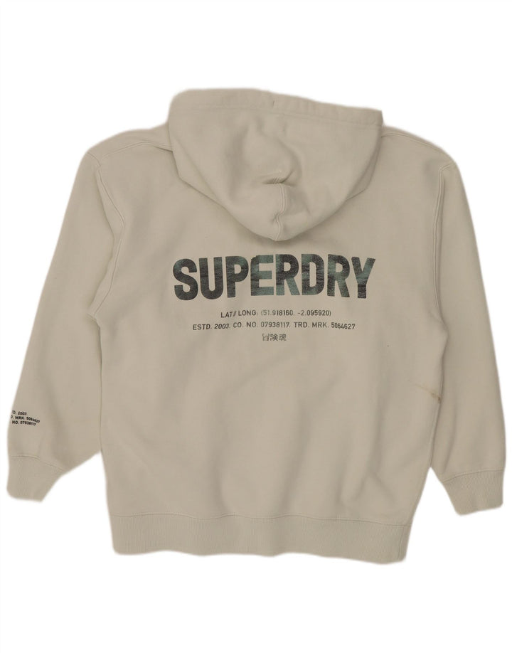 Pulover cu glugă grafic Superdry pentru bărbați, bumbac alb mediu