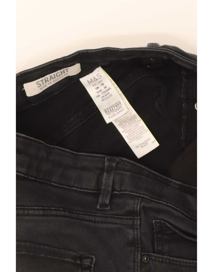 Blugi drepti obișnuiți pentru femei Marks & Spencer UK 16 Large W32 L30 Black