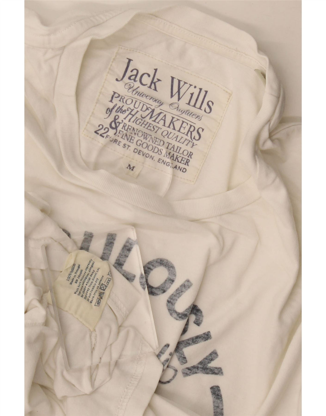Tricou cu grafic Jack Wills pentru bărbați Top, mediu, alb, bumbac