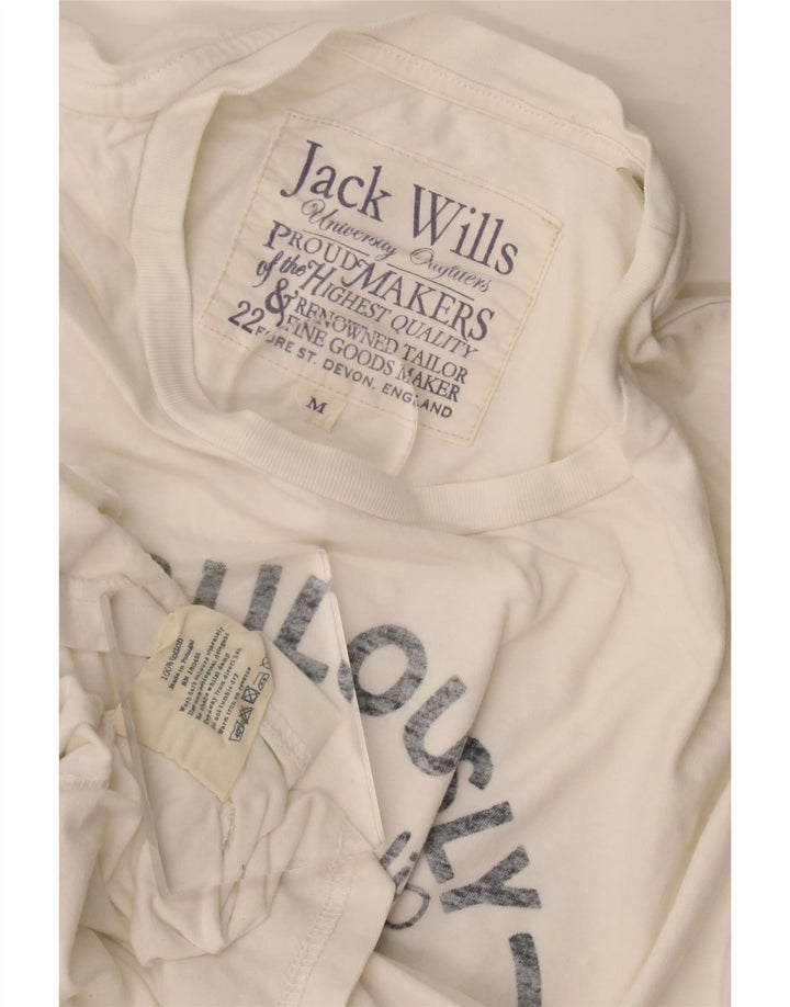 Tricou cu grafic Jack Wills pentru bărbați Top, mediu, alb, bumbac