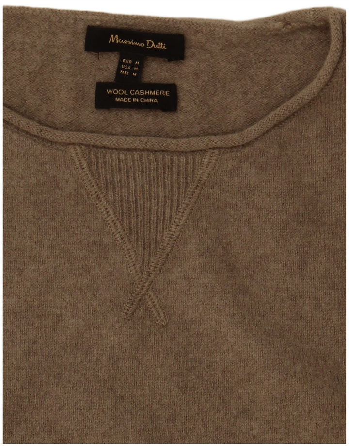 Pulover pentru femei Massimo Dutti cu gât de barcă UK 14 Lână gri mediu