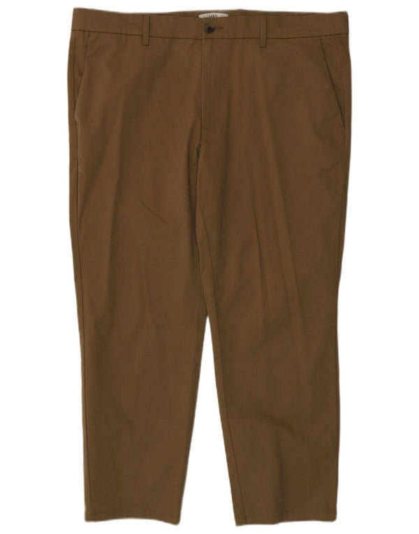 Pantaloni chino pentru bărbați Marks & Spencer, cu ajustare normală, L40 L27, bumbac maro