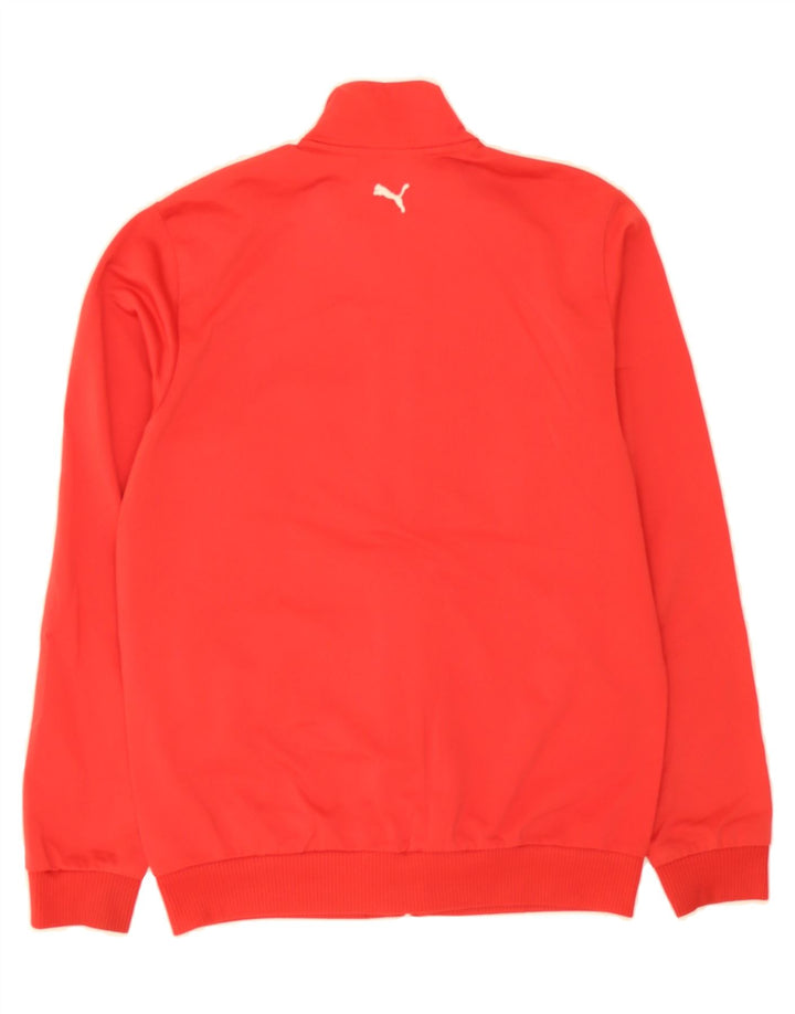 PUMA Boys Graphic Tracksuit Top Jacket 13-14 Years Red Polyester Vintage Puma and Second-Hand Puma from Messina Hembry 