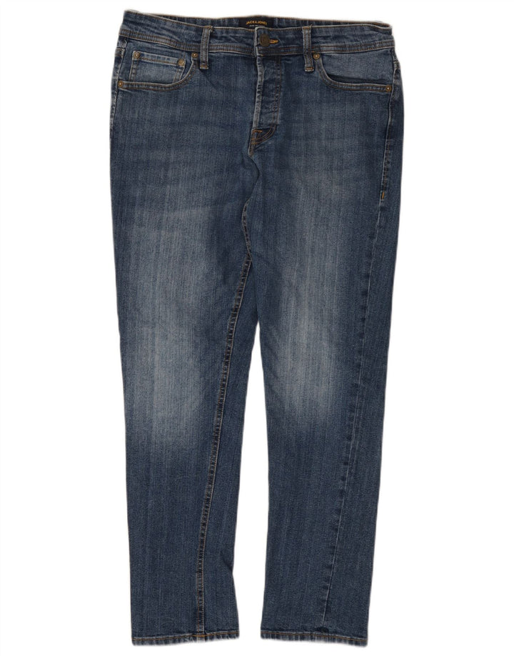JACK & JONES Blugi slim pentru bărbați W34 L30 Bumbac albastru