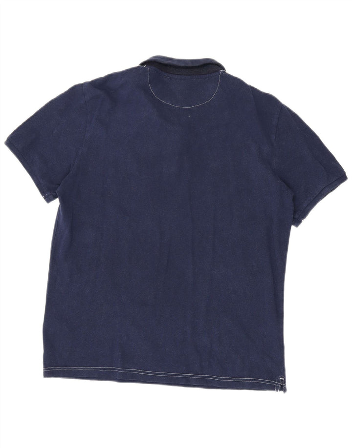 Tricou polo cu grafică pentru bărbați CHAMPION, bumbac mediu albastru bleumarin