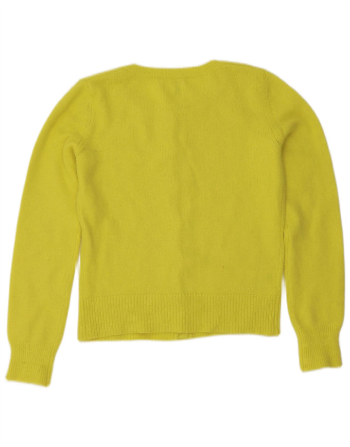 Saint Tropez Pulover Cardigan pentru Damă UK 12 Medium Galben Poliamidă