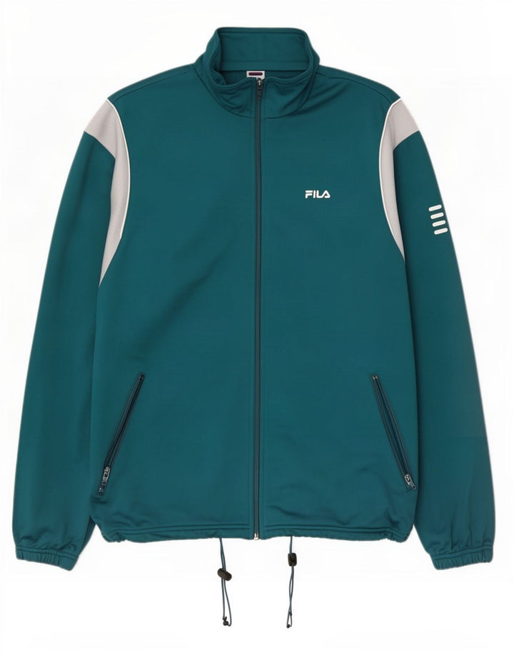 Jachetă pentru trening Fila pentru bărbați, 2XL, poliester color-bloc turcoaz