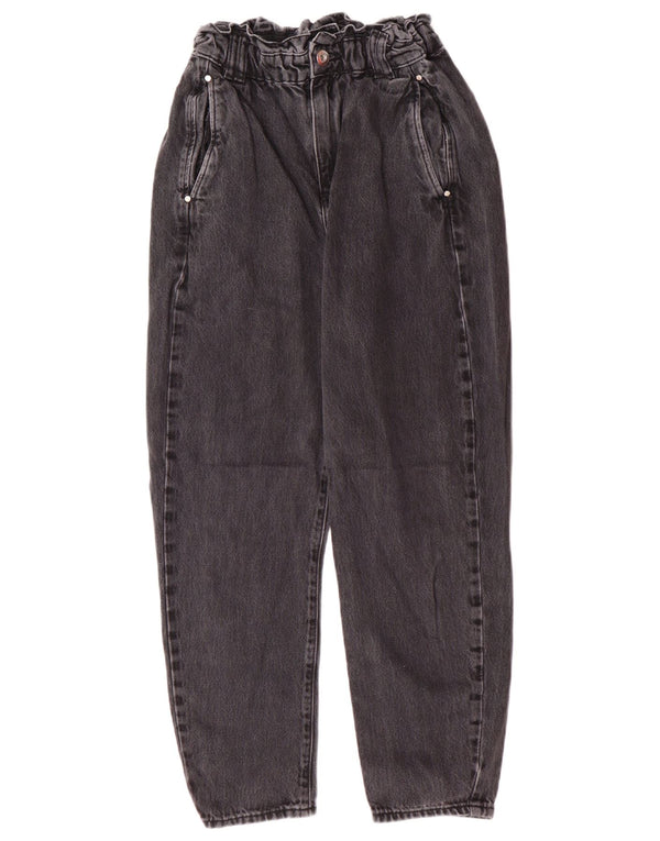 Blugi conici pentru femei cu talie înaltă Zara EU 34 2XS L24 L25 Gri Bumbac Modern