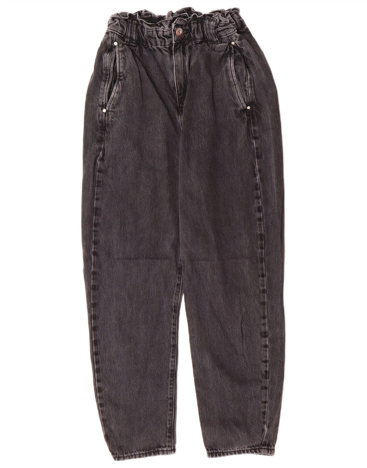 Blugi conici pentru femei cu talie înaltă Zara EU 34 2XS L24 L25 Gri Bumbac Modern