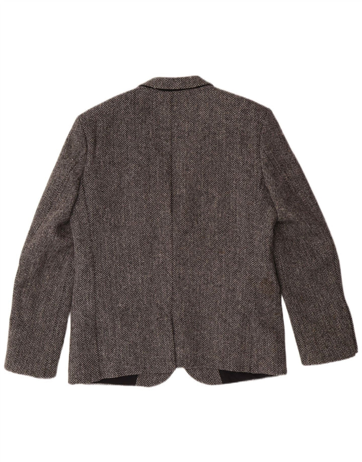 HARRIS TWEED Blazer Jacket pentru bărbați UK 40 Large Gris Herringbone Classic