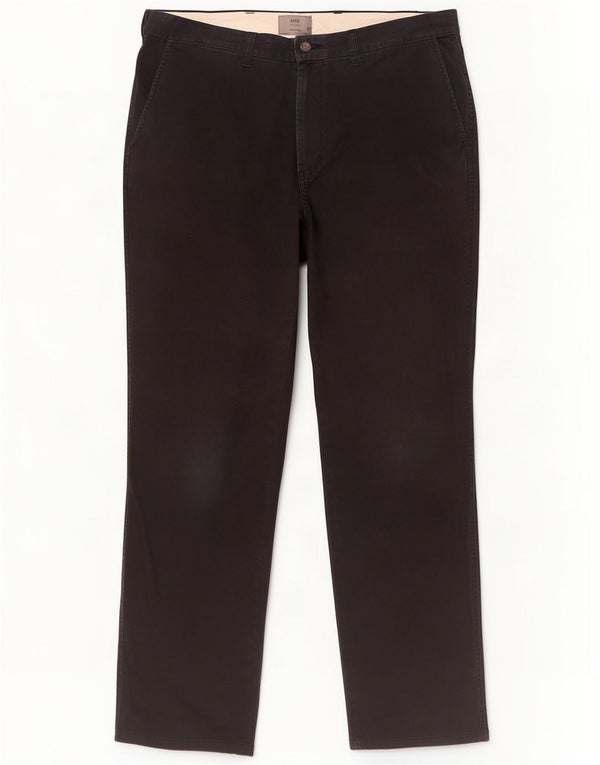 Pantaloni chino drepți pentru bărbați Marks & Spencer L36 L33 bumbac negru