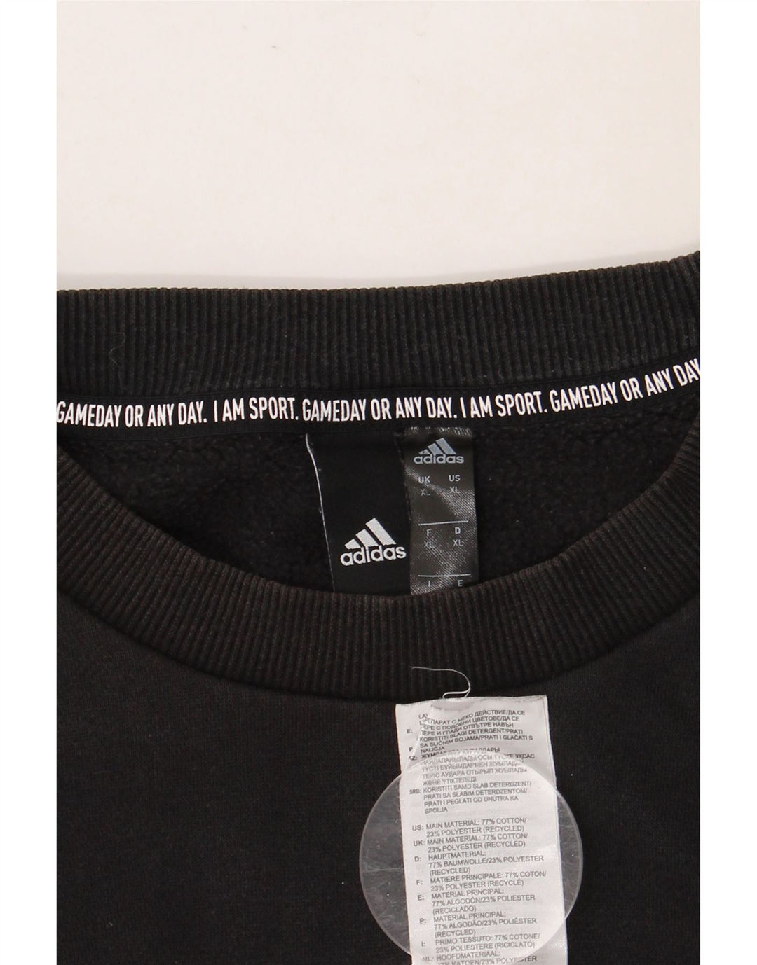 Hanorac grafic pentru bărbați ADIDAS Jumper XL bumbac negru