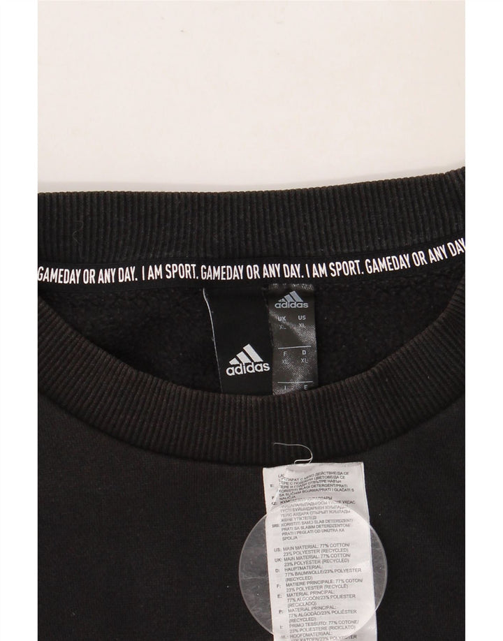 Hanorac grafic pentru bărbați ADIDAS Jumper XL bumbac negru