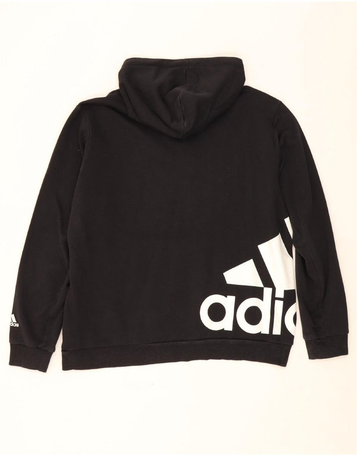 ADIDAS Mens Graphic Hoodie Jumper Medium Black Cotton Vintage Adidas and Second-Hand Adidas from Messina Hembry 