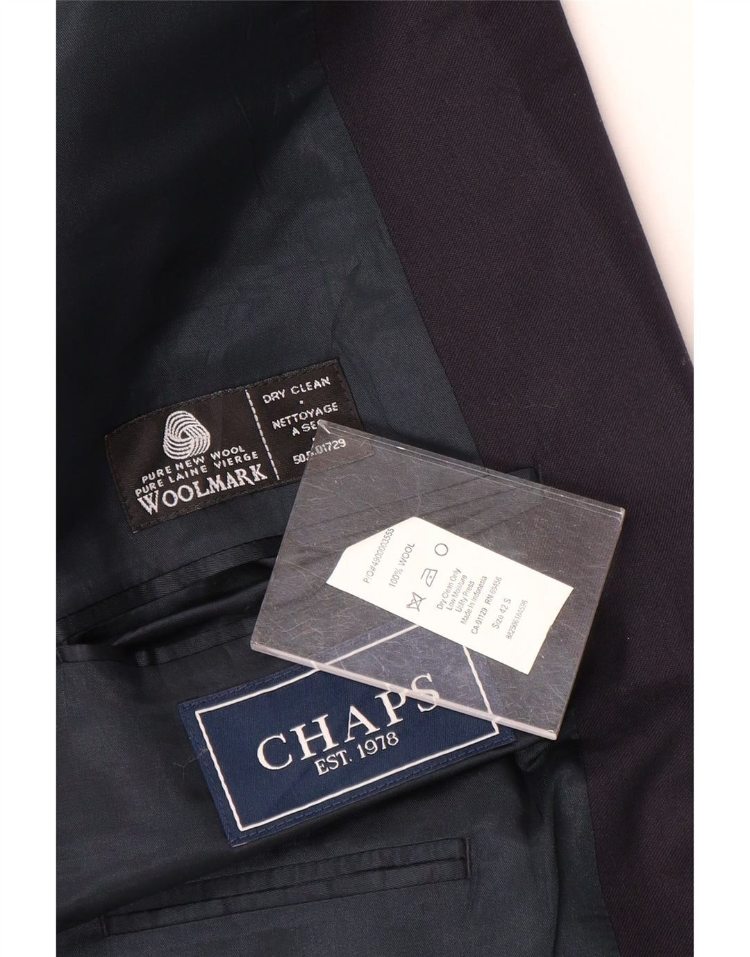 Jachetă Blazer pentru bărbați Chaps cu 2 nasturi UK 42 XL Lână bleumarin
