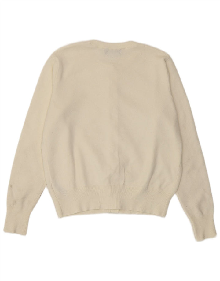 Marks & Spencer Pulover Crop Cardigan pentru femei UK 14 Medium Off White Viscose