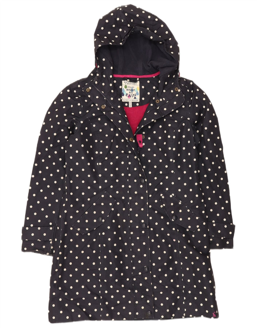 JOULES Jachetă de vânt supradimensionată pentru femei UK 10 mic, bleumarin, buline
