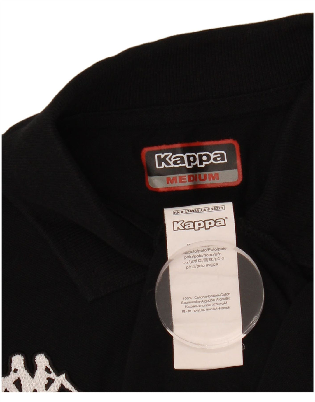 Tricou polo Kappa pentru femei UK 14, bumbac mediu negru