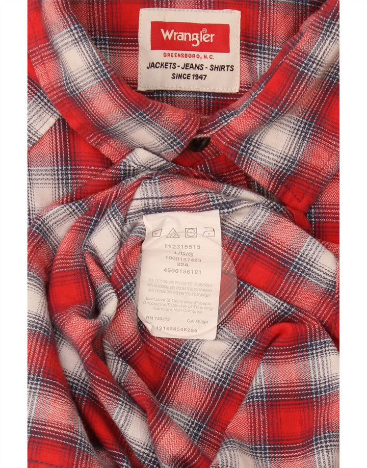 Cămașă de flanel pentru bărbați Wrangler, bumbac cu carouri roșii mari