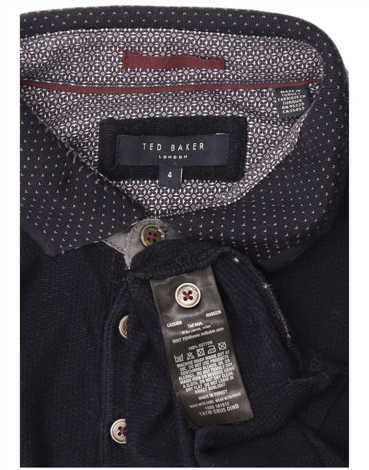 Tricou polo pentru bărbați Ted Baker Mărimea 4 mare din bumbac bleumarin