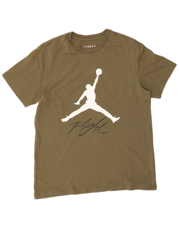Tricou grafic Jordan pentru bărbați Top mare din bumbac kaki