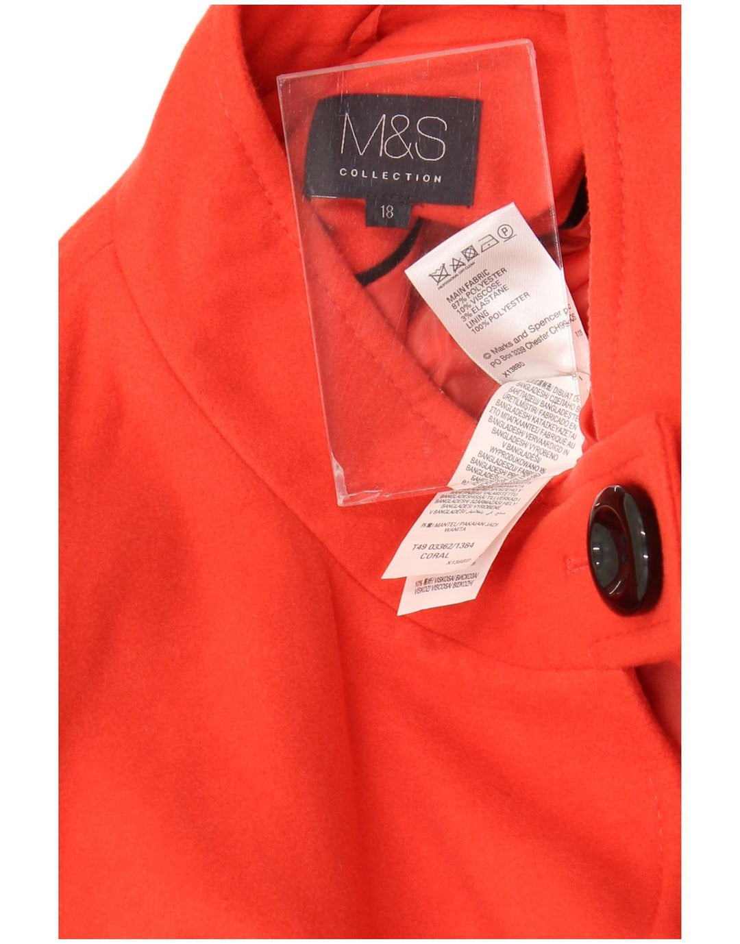 Palton pentru femei Marks & Spencer UK 18 XL portocaliu poliester