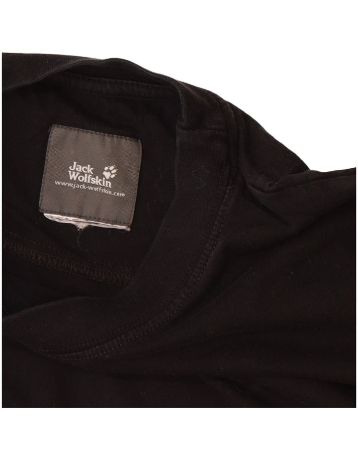 JACK WOLFSKIN Tricou grafic pentru bărbați Top mare din bumbac negru
