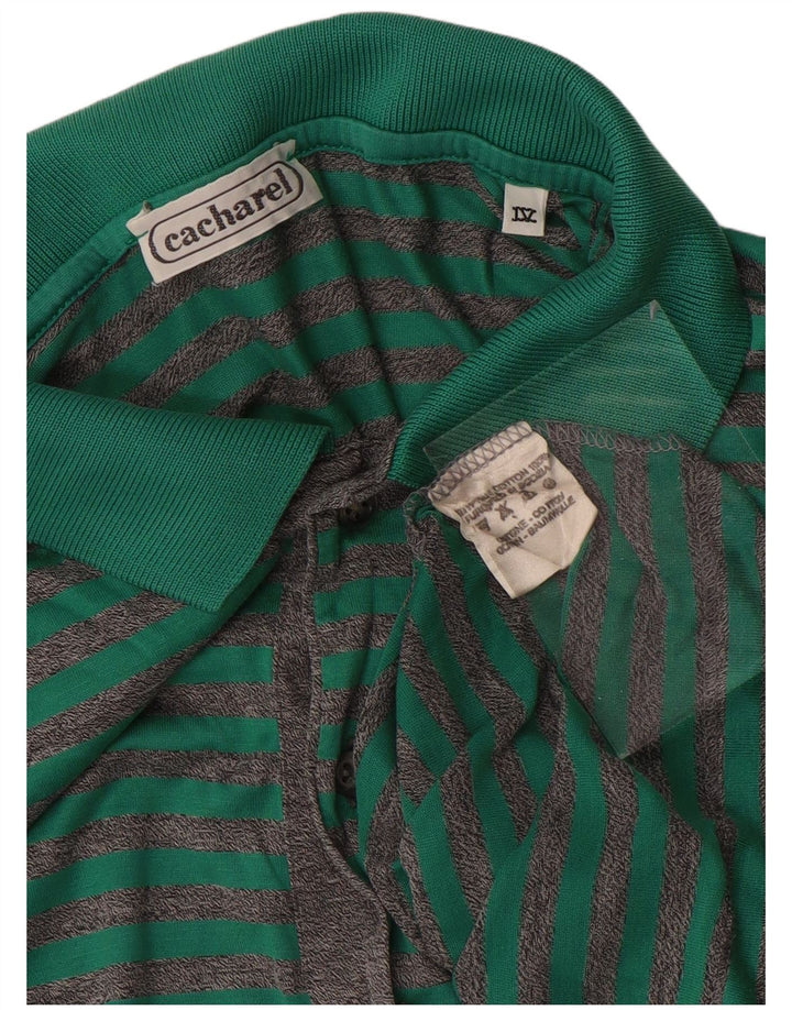 CACHAREL Tricou Polo Barbati Mic Bumbac cu dungi Verzi