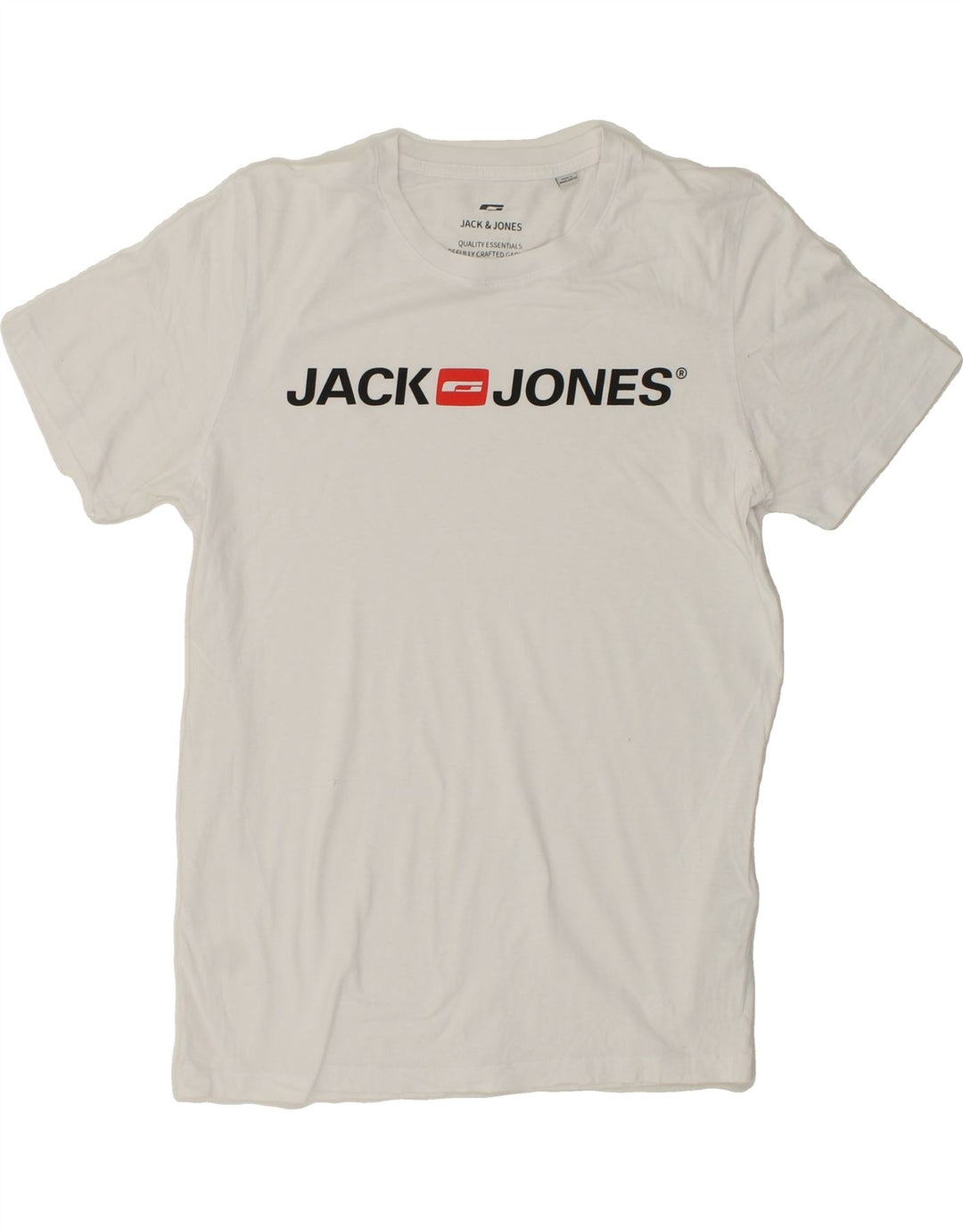 JACK & JONES Mens Graphic T-Shirt Top Medium White Cotton Vintage Jack & Jones and Second-Hand Jack & Jones from Messina Hembry 