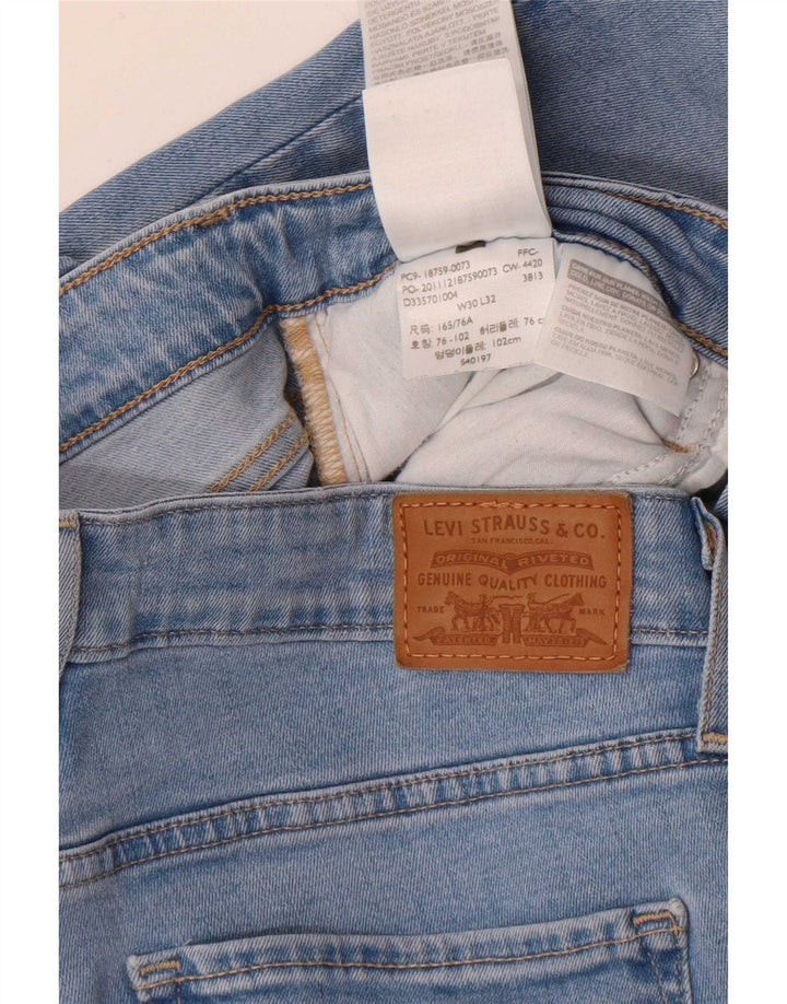 Blugi Levi's pentru femei 725 cu talie înaltă Bootcut W30 L32 Blue Lyocell