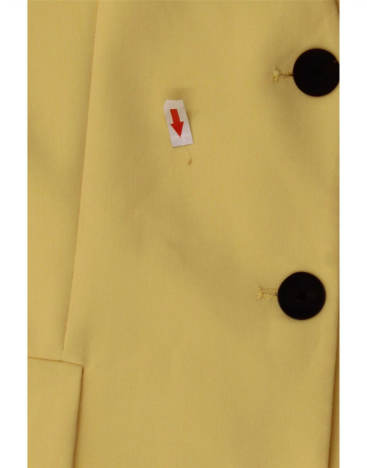 Jachetă blazer fără mâneci cu 3 nasturi pentru femei Zara UK 14, mare, galben, poliester