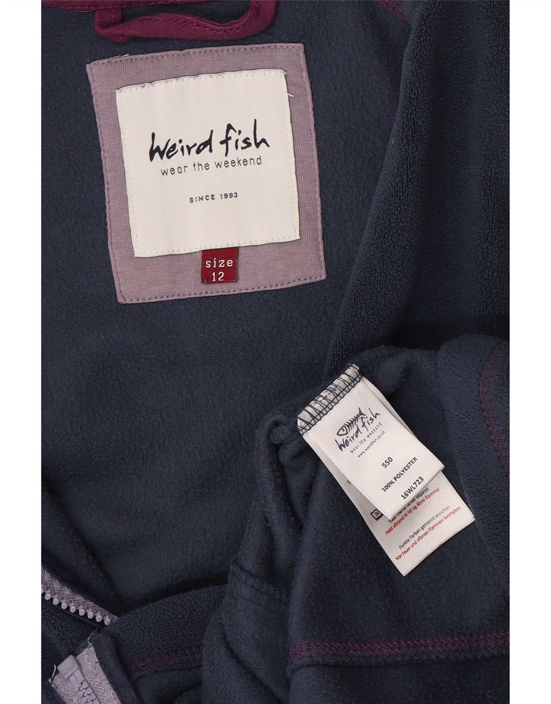 Jachetă polară pentru femei Weird Fish UK 12 Medium Bleumarin Poliester