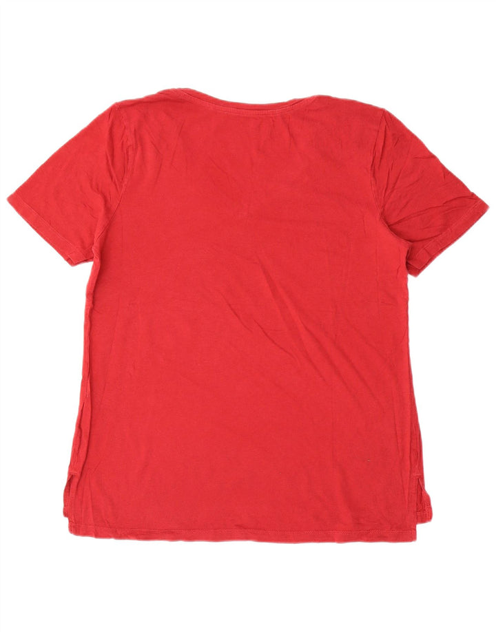 EDDIE BAUER Tricou pentru femei Top UK 16 Large Red Bumbac