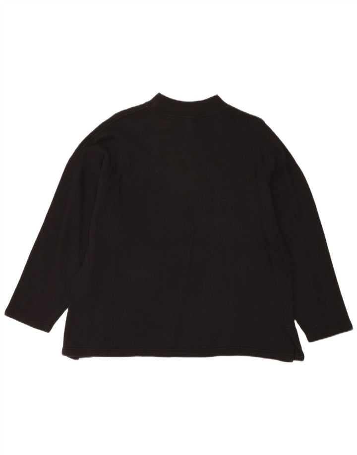 Top cu grafic supradimensionat pentru femei vintage cu mânecă lungă UK 14 Medium Black Noutate