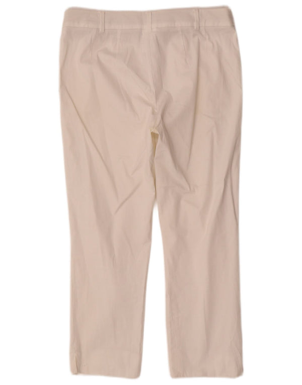 Max Mara Pantaloni drepți pentru femei UK 10 Small W30 L23 Bumbac alb