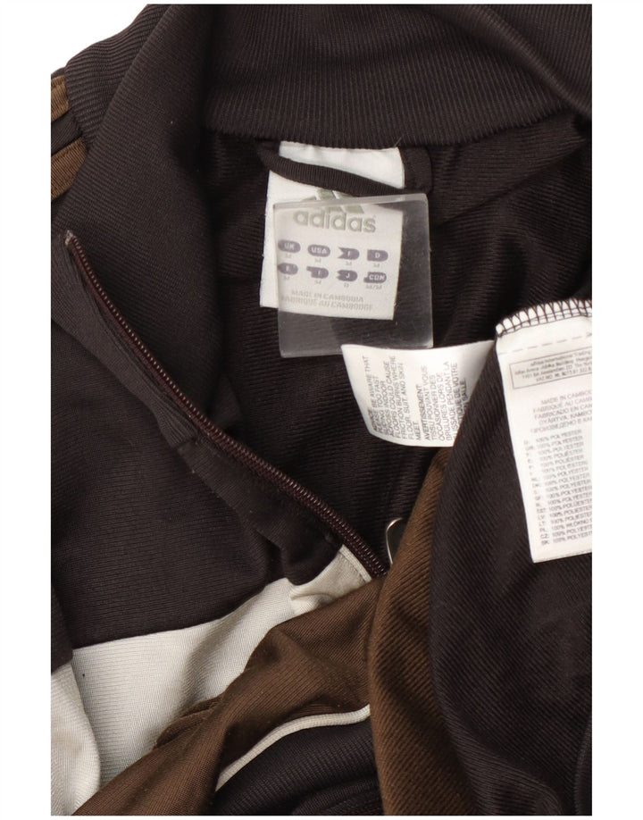 Jachetă de trening pentru bărbați Adidas, maro mediu, poliester bloc de culoare