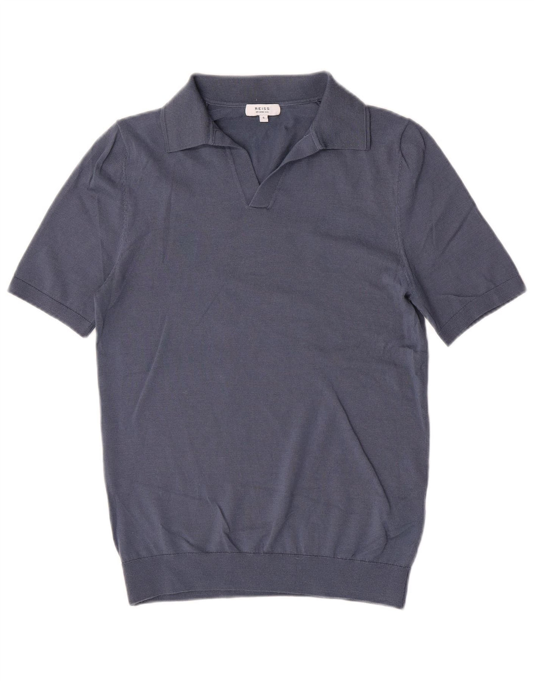 Tricou polo Reiss pentru bărbați, lână albastră mică