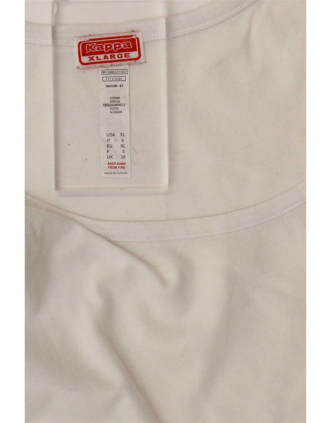 Top Vest Kappa pentru femei UK 18 XL Bumbac alb