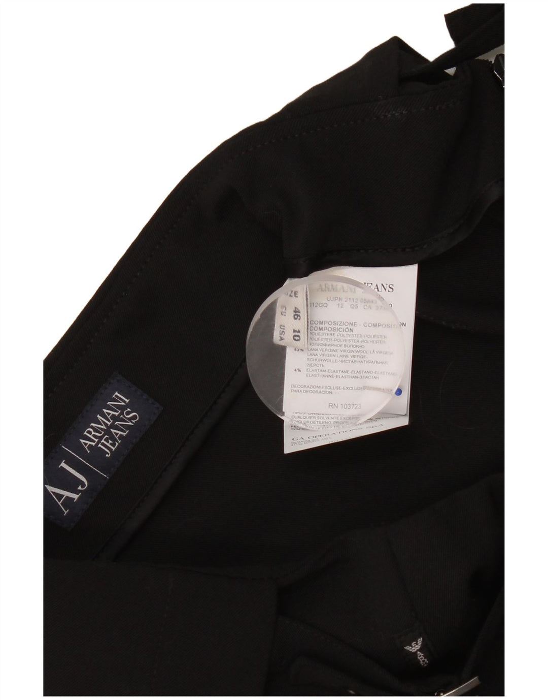 Fusta mini pentru femei Armani US 10 Large W34 Poliester negru