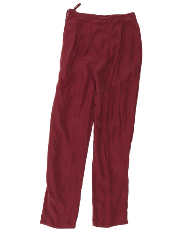 Pantaloni casual conici vintage pentru femei Mici W28 L28 Burgundy