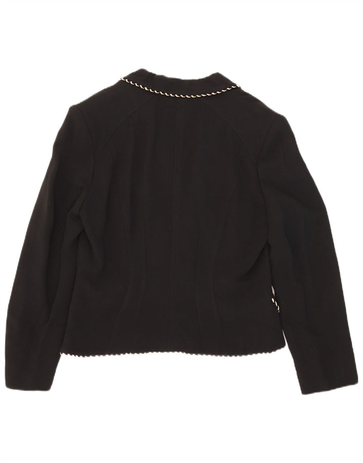 Geacă Blazer pentru femei Gai Mattiolo cu 3 nasturi UK 14 Medium Black Viscose