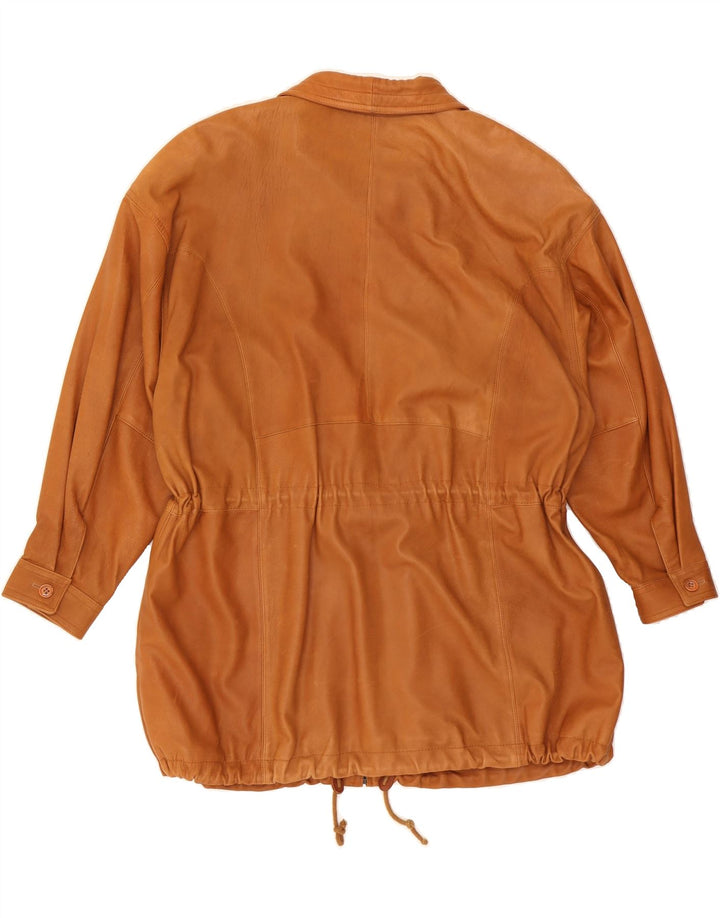 CHRIST Womens Oversized Leather Coat EU 44 XL Brown Leather Vintage Christ and Second-Hand Christ from Messina Hembry 