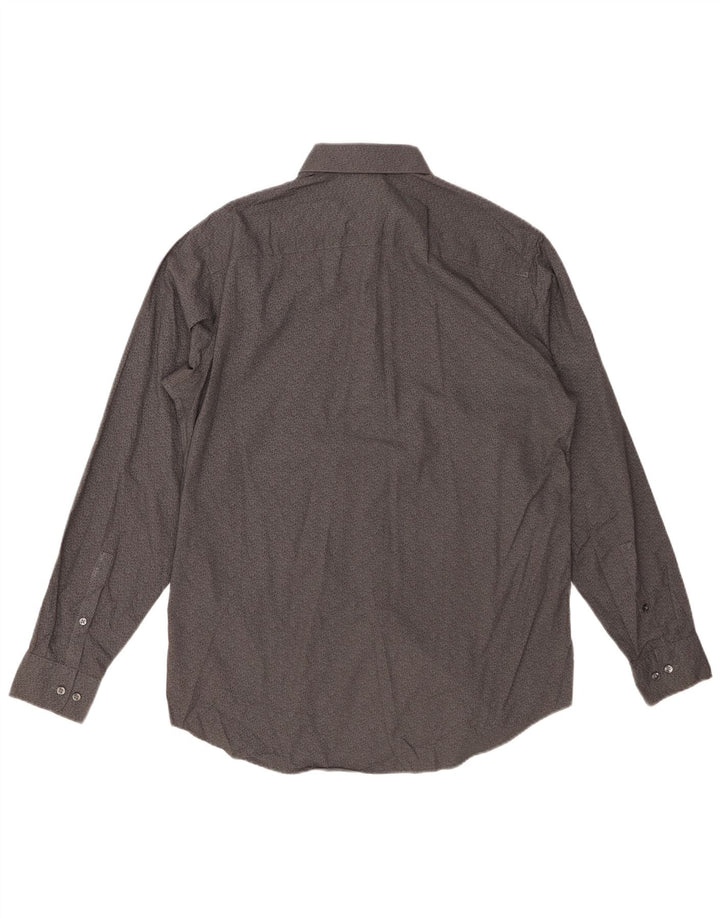 Cămașă CALVIN KLEIN pentru bărbați, cu tăiere obișnuită, mărimea 15 1/2, gri mediu, florală