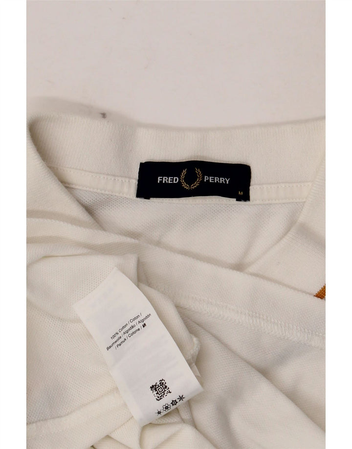 Cămașă polo Fred Perry pentru bărbați, bumbac alb mediu