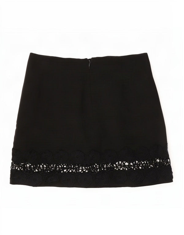 Fusta mini Topshop pentru femei UK 12 Medium W30 Poliester floral negru